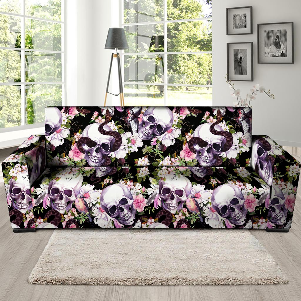 Flower Skull Sofa Cover-grizzshop