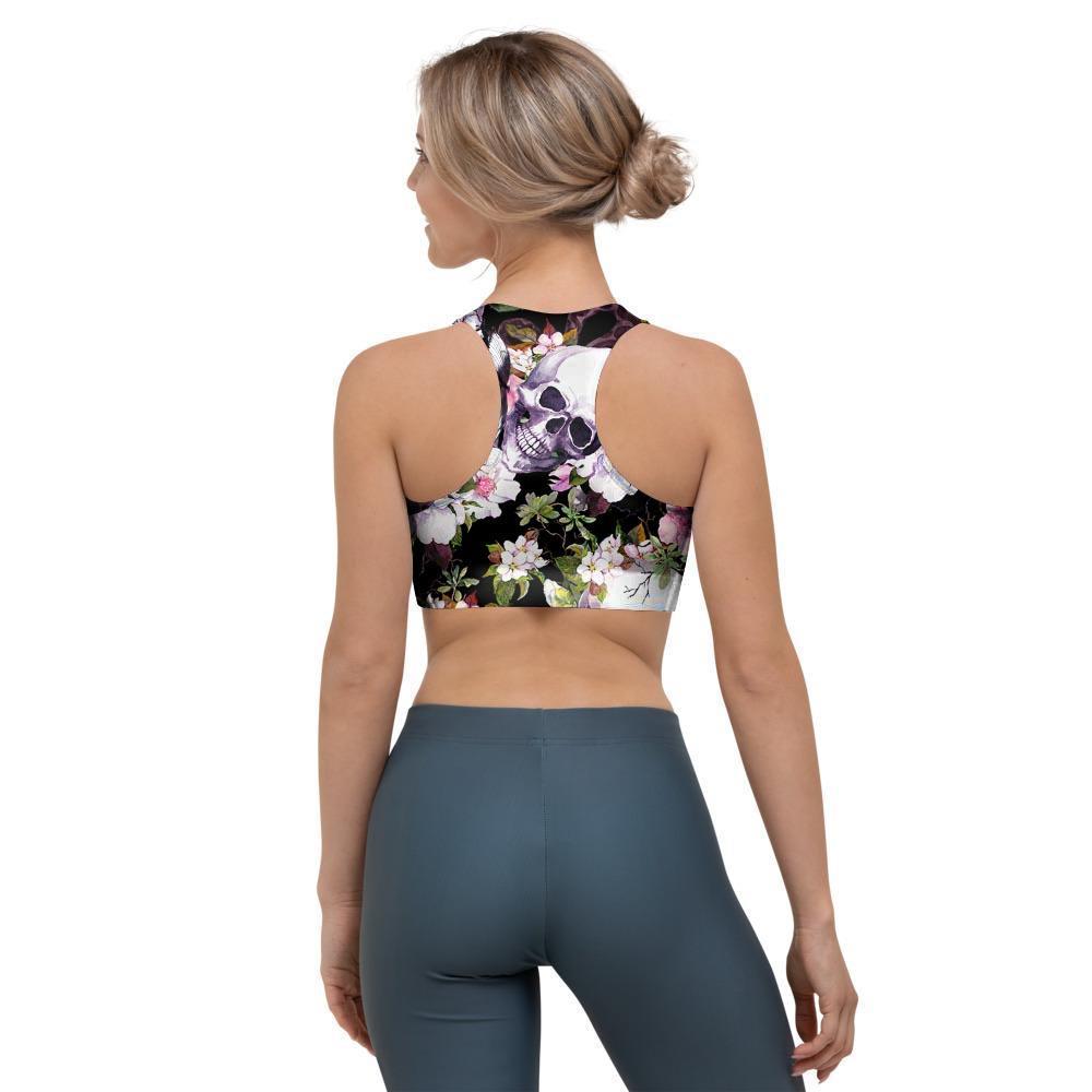 Flower Skull Sports Bra-grizzshop