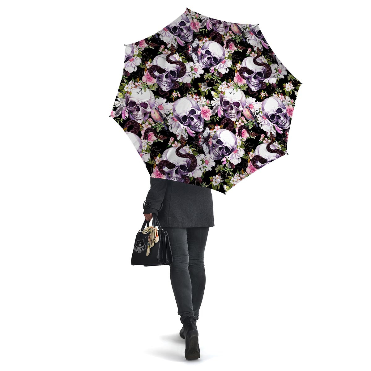 Flower Skull Umbrella-grizzshop