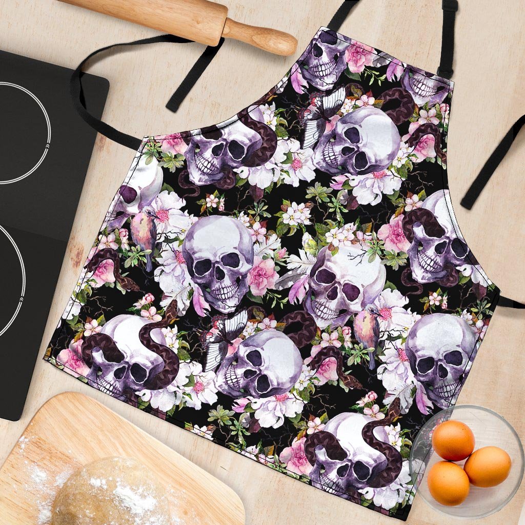 Flower Skull Women's Apron-grizzshop