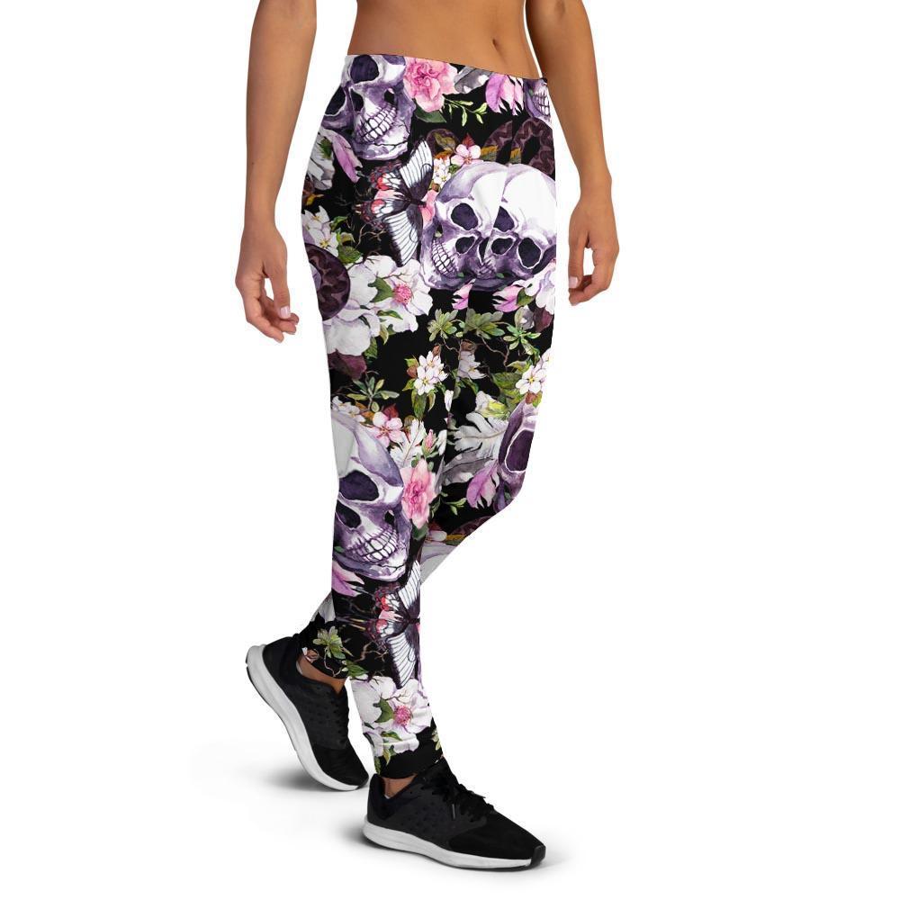 Flower Skull Women's Joggers-grizzshop