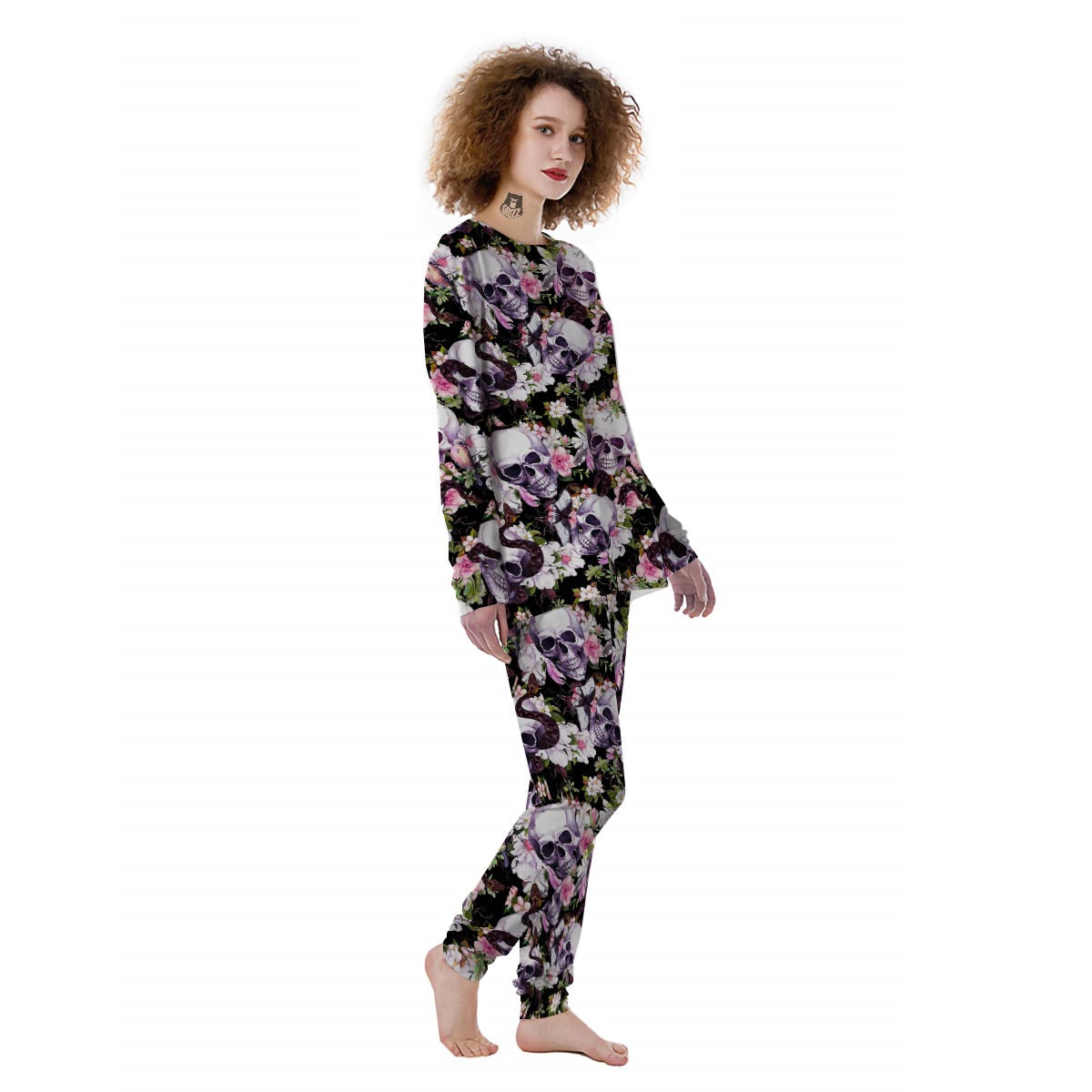 Flower Skull Women's Pajamas-grizzshop