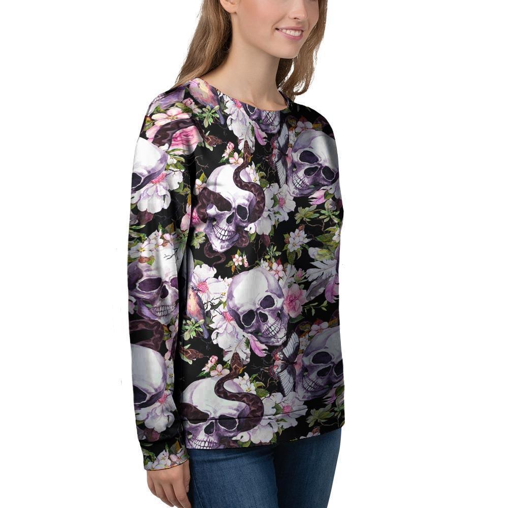 Flower Skull Women's Sweatshirt-grizzshop