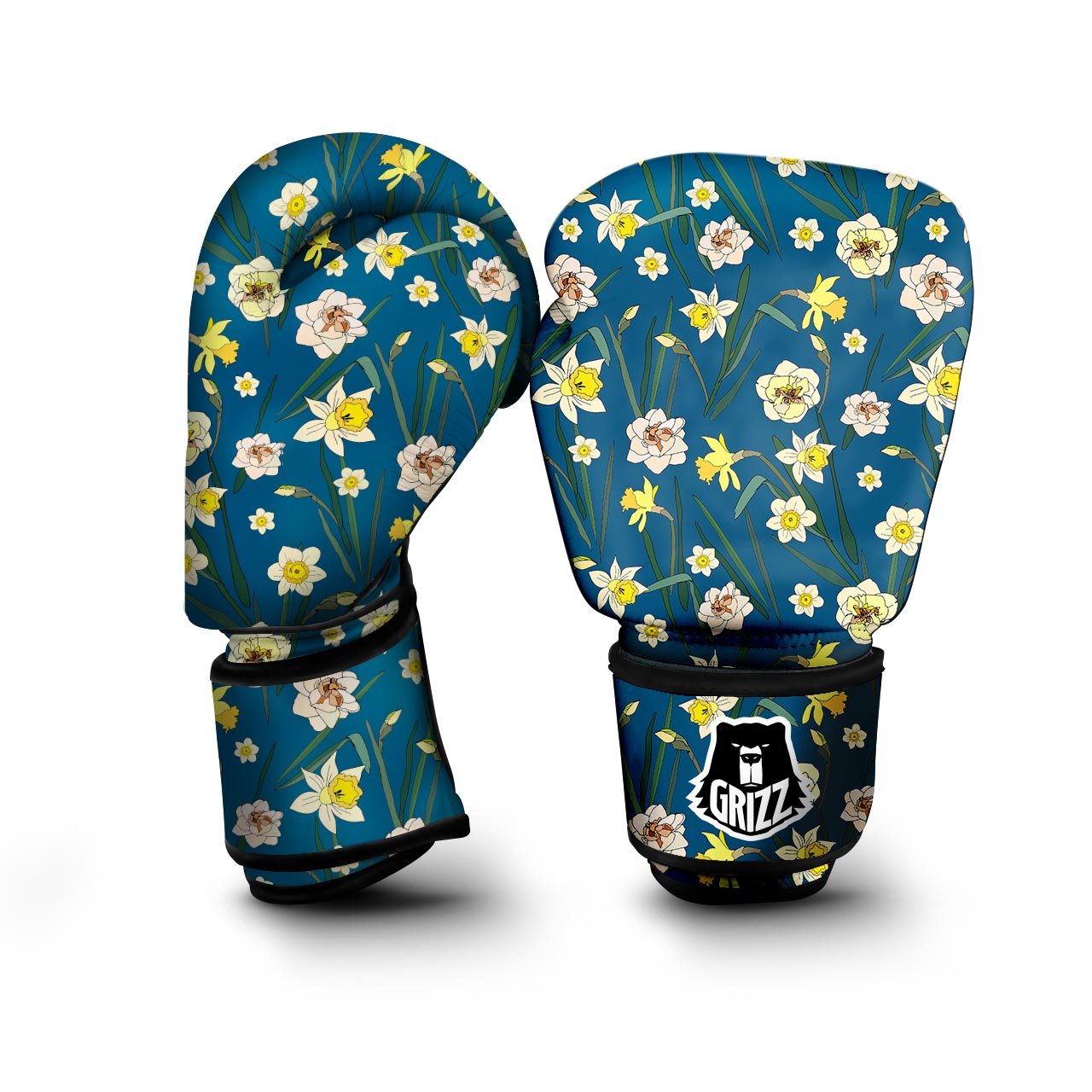 Flower Spring Daffodil Print Pattern Boxing Gloves-grizzshop