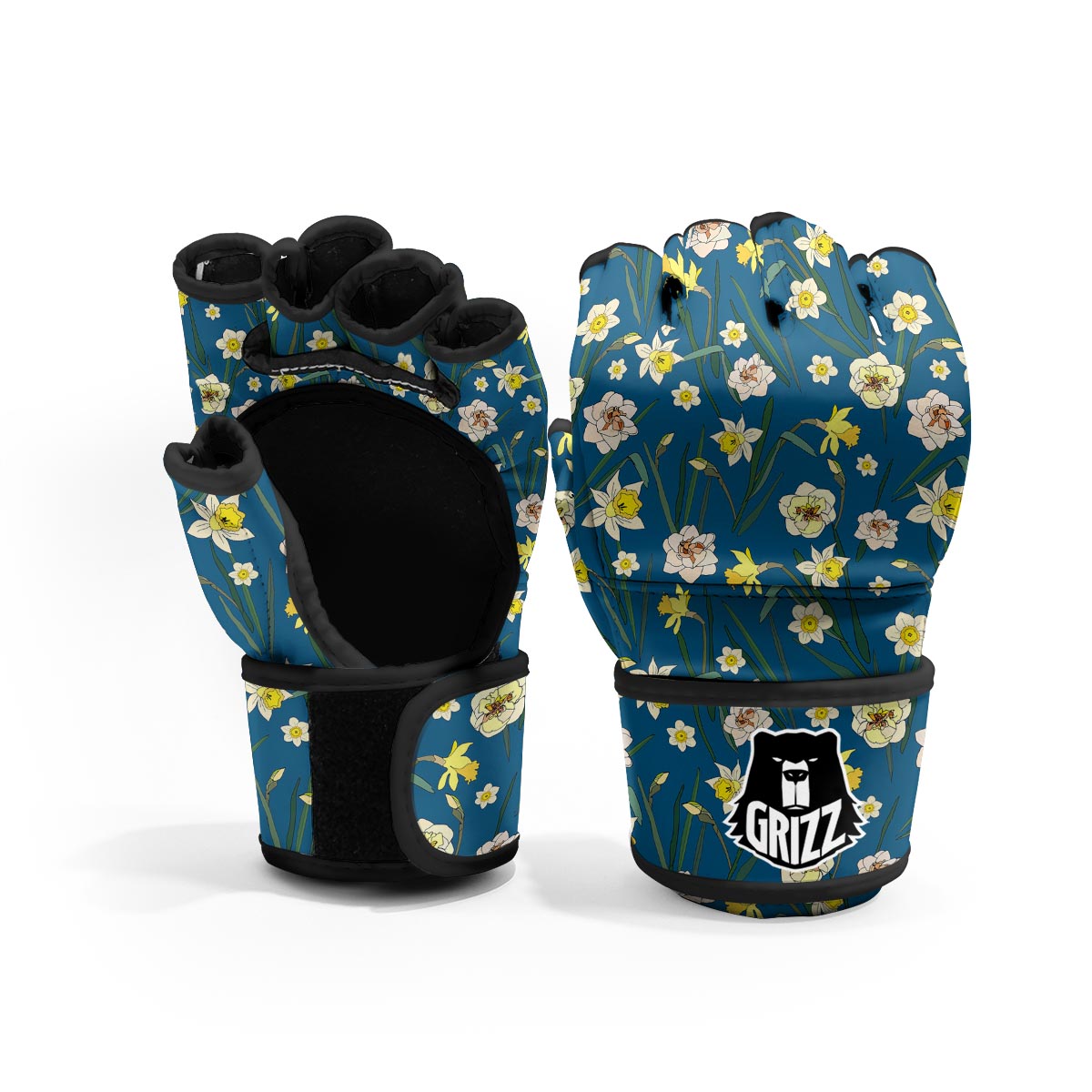 Flower Spring Daffodil Print Pattern MMA Gloves-grizzshop