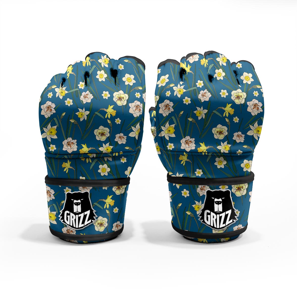 Flower Spring Daffodil Print Pattern MMA Gloves-grizzshop