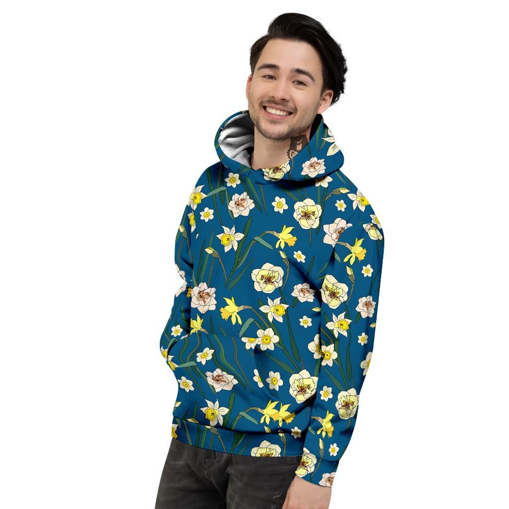 Flower Spring Daffodil Print Pattern Men's Hoodie-grizzshop