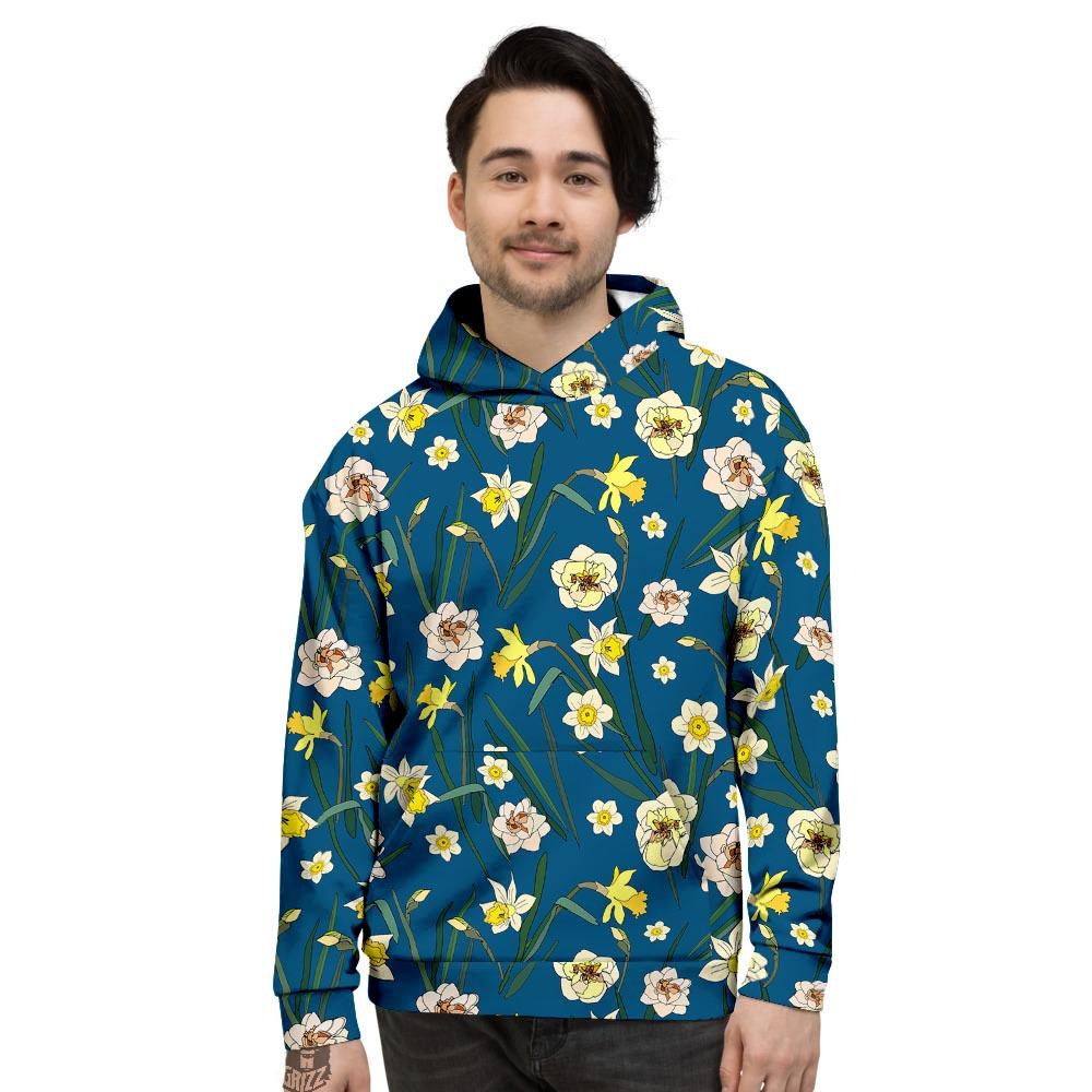 Flower Spring Daffodil Print Pattern Men's Hoodie-grizzshop