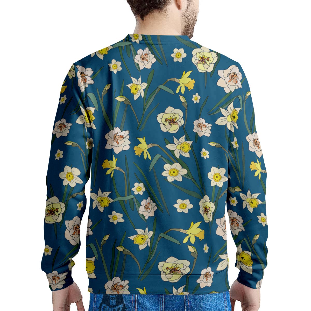 Flower Spring Daffodil Print Pattern Men's Sweatshirt-grizzshop