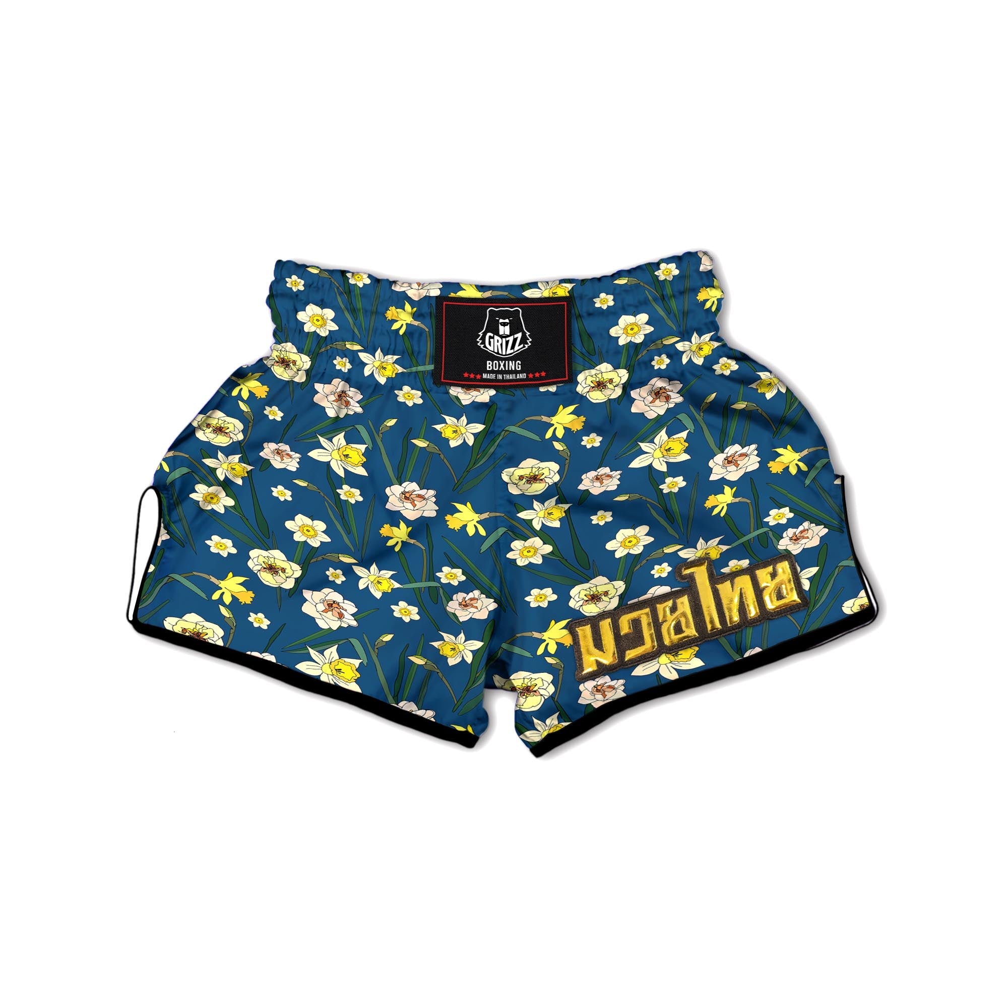 Flower Spring Daffodil Print Pattern Muay Thai Boxing Shorts-grizzshop