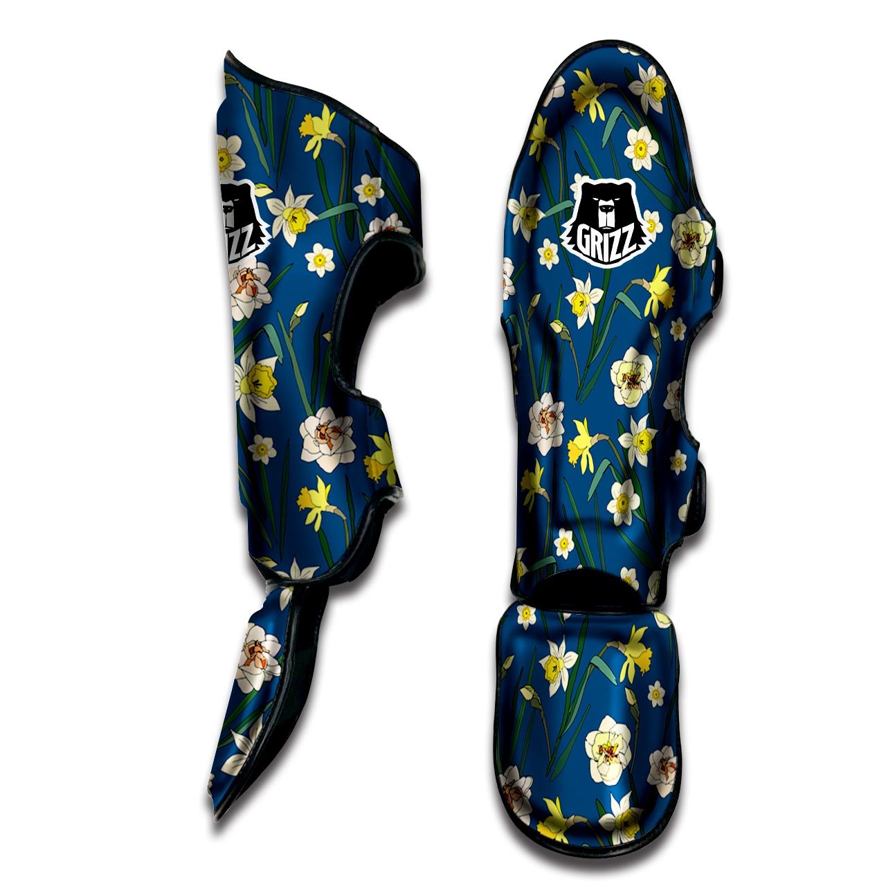 Flower Spring Daffodil Print Pattern Muay Thai Shin Guards-grizzshop