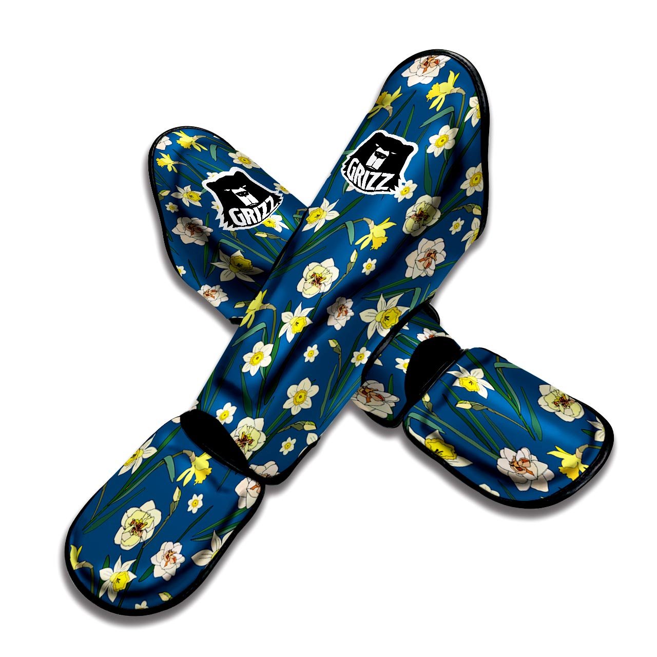 Flower Spring Daffodil Print Pattern Muay Thai Shin Guards-grizzshop