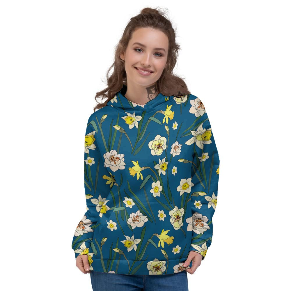 Flower Spring Daffodil Print Pattern Women's Hoodie-grizzshop