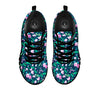 Flower Sweet Pea Print Pattern Black Sneaker-grizzshop