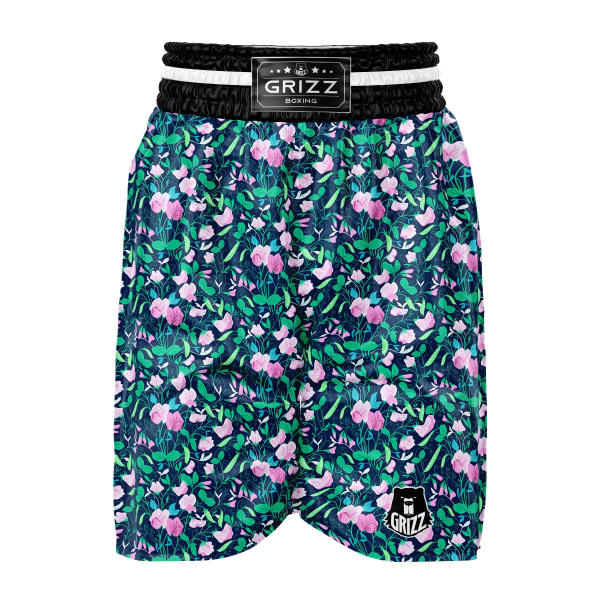 Flower Sweet Pea Print Pattern Boxing Shorts-grizzshop