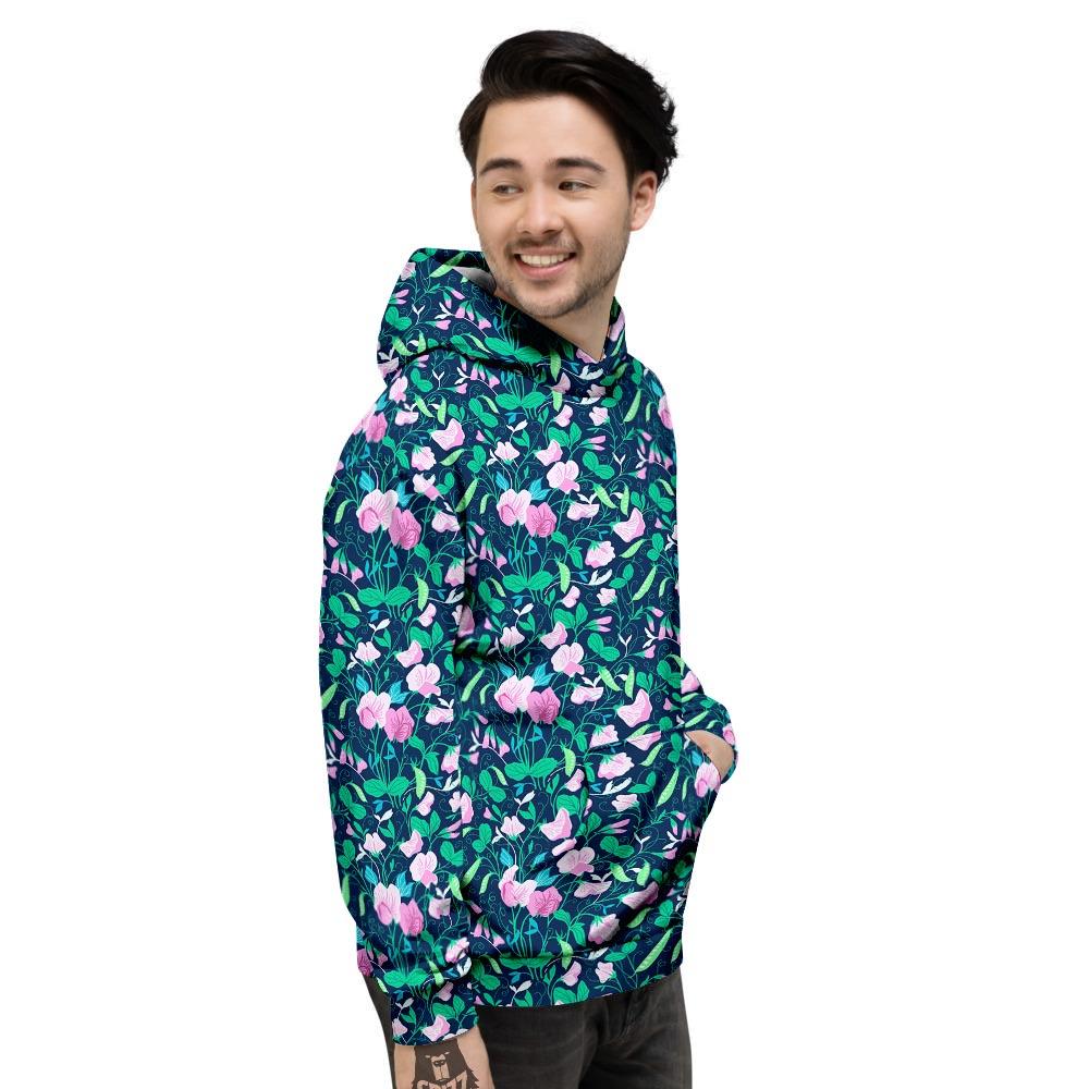 Flower Sweet Pea Print Pattern Men's Hoodie-grizzshop