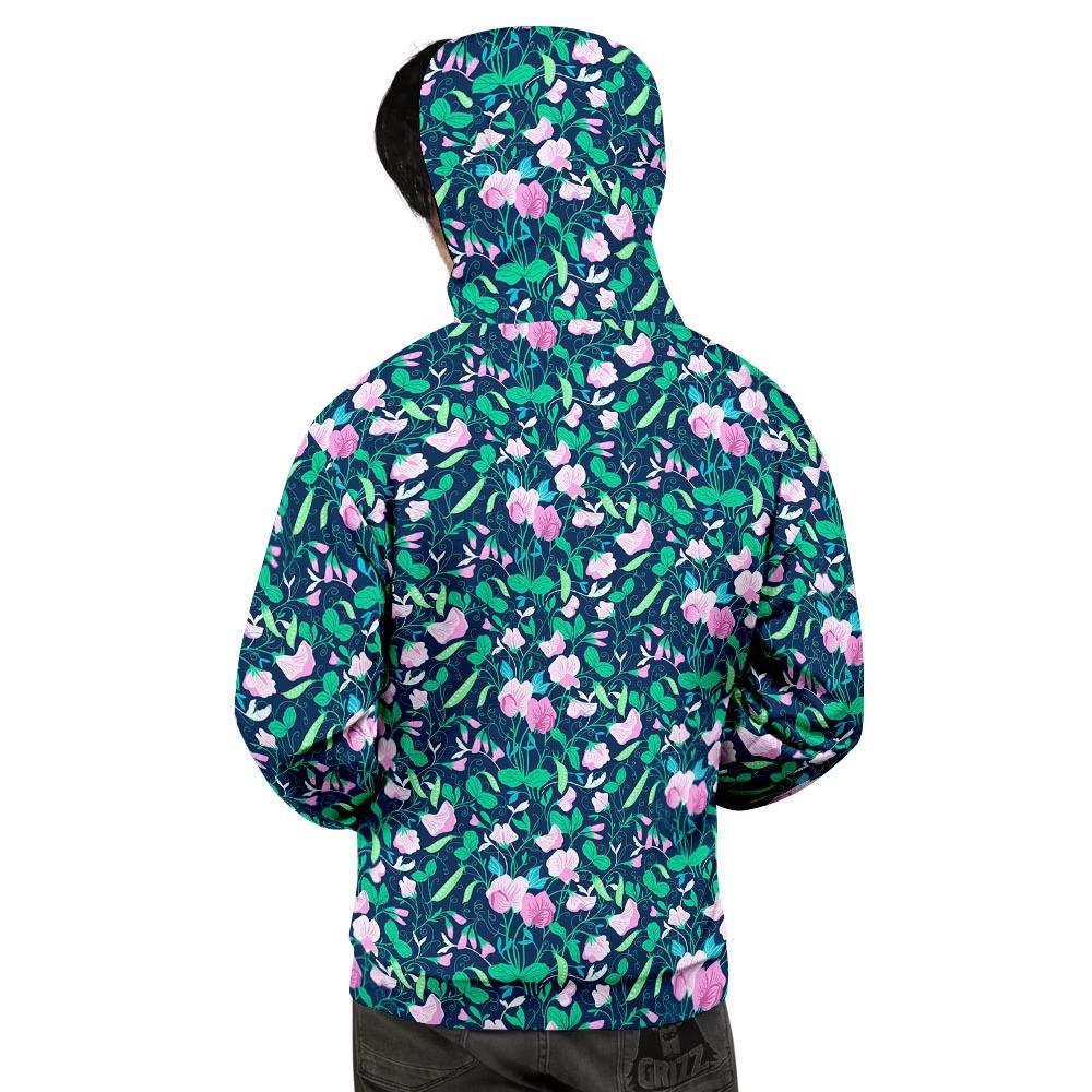 Flower Sweet Pea Print Pattern Men's Hoodie-grizzshop