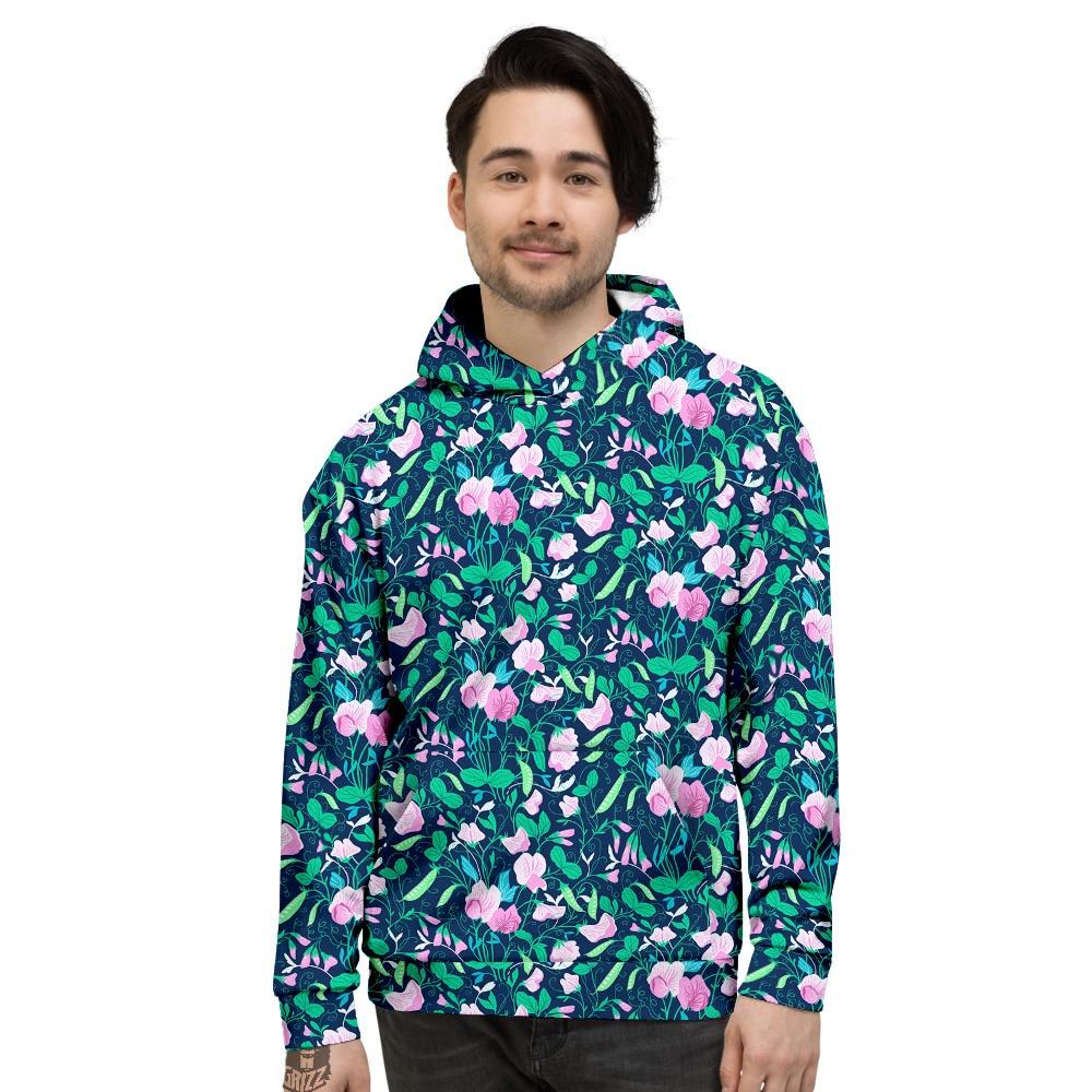Flower Sweet Pea Print Pattern Men's Hoodie-grizzshop
