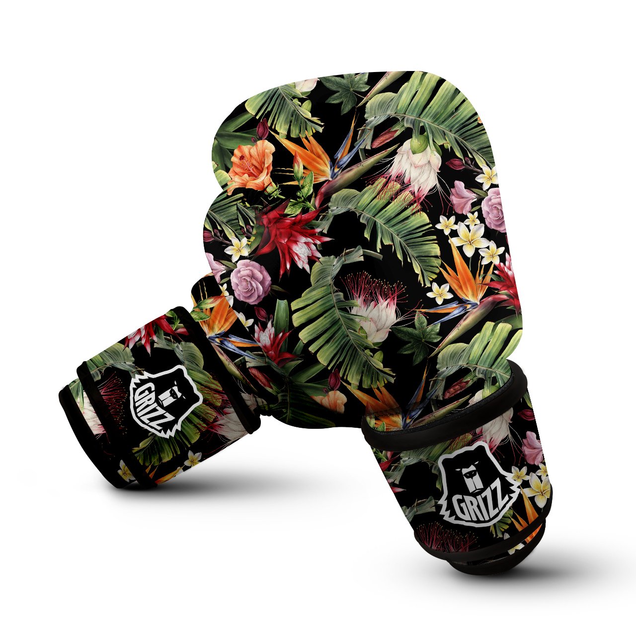 Flower Tropical Watercolor Print Pattern Boxing Gloves-grizzshop