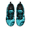 Flower Turquoise Rose Print Black Sneaker-grizzshop