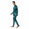 Flower Turquoise Rose Print Men's Pajamas-grizzshop