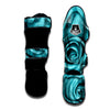 Flower Turquoise Rose Print Muay Thai Shin Guards-grizzshop