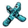 Flower Turquoise Rose Print Muay Thai Shin Guards-grizzshop