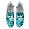 Flower Turquoise Rose Print White Athletic Shoes-grizzshop