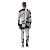 Flower White And Black Print Men's Pajamas-grizzshop