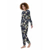 Flower White Daffodil Print Pattern Women's Pajamas-grizzshop