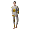 Flower White Daisy Print Men's Pajamas-grizzshop