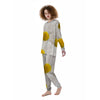 Flower White Daisy Print Women's Pajamas-grizzshop