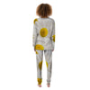 Flower White Daisy Print Women's Pajamas-grizzshop