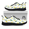 Flower Yellow Tulip White Print Pattern Black Sneaker-grizzshop