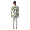 Flower Yellow Tulip White Print Pattern Men's Pajamas-grizzshop