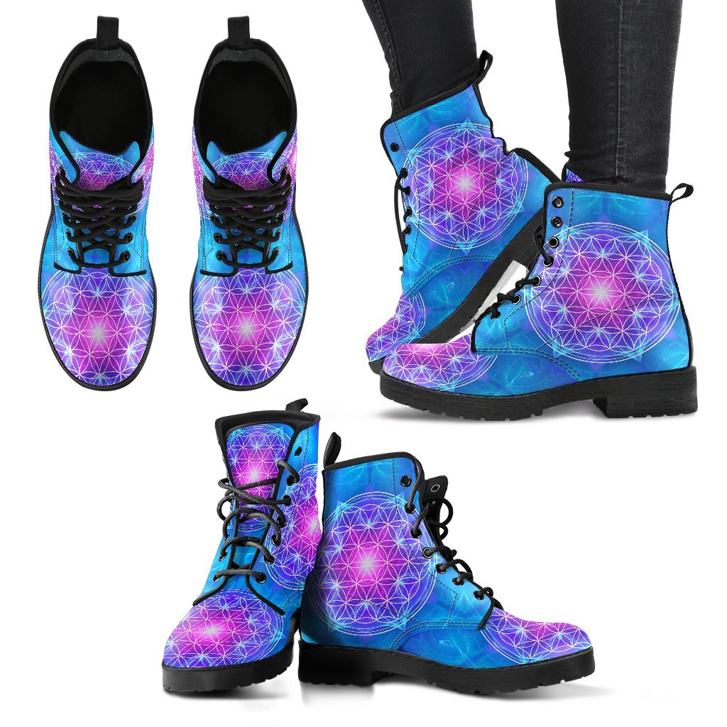 Flower of Life Women's Leather Boots-grizzshop