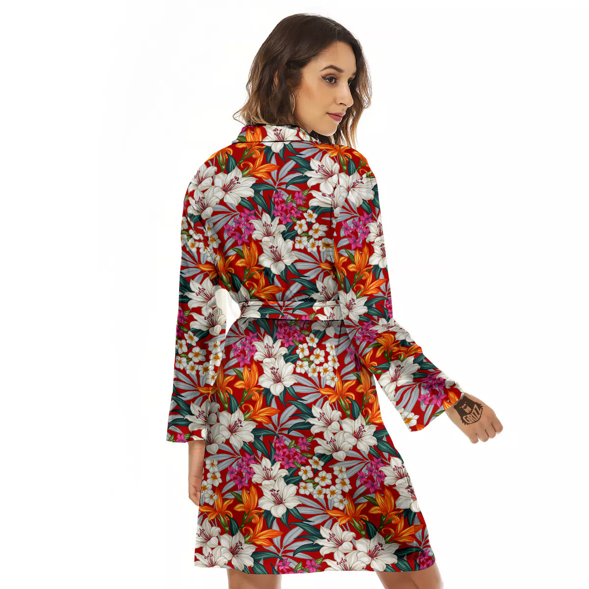 Flowers Aloha Hawaiian Print Pattern Women's Robe-grizzshop