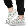 Flowers And Hemp Leaves Print Pattern White Athletic Shoes-grizzshop