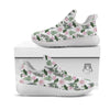 Flowers And Hemp Leaves Print Pattern White Athletic Shoes-grizzshop