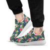 Flowers Hibiscus Plumeria Print Pattern White Athletic Shoes-grizzshop