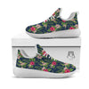 Flowers Hibiscus Plumeria Print Pattern White Athletic Shoes-grizzshop