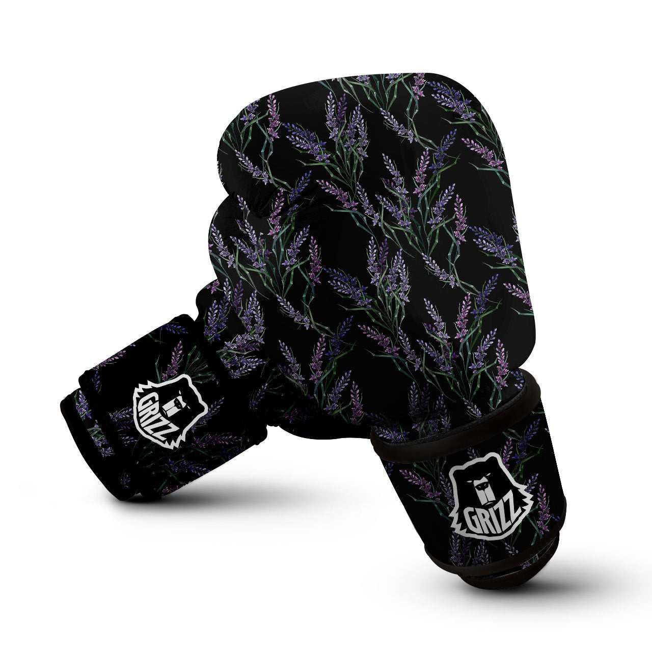 Flowers Lavender Print Pattern Boxing Gloves-grizzshop