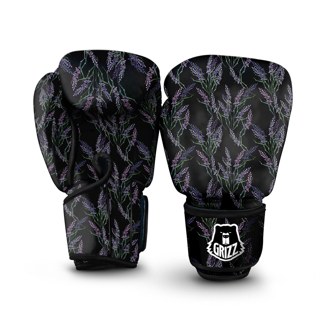 Flowers Lavender Print Pattern Boxing Gloves-grizzshop