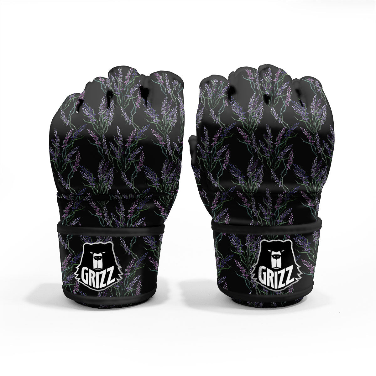 Flowers Lavender Print Pattern MMA Gloves-grizzshop