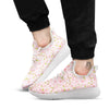 Flowers Pink Print Pattern White Athletic Shoes-grizzshop