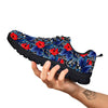 Flowers Red Hibiscus Print Pattern Black Sneaker-grizzshop