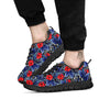 Flowers Red Hibiscus Print Pattern Black Sneaker-grizzshop