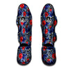 Flowers Red Hibiscus Print Pattern Muay Thai Shin Guards-grizzshop