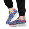 Flowers Red Hibiscus Print Pattern White Athletic Shoes-grizzshop