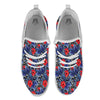 Flowers Red Hibiscus Print Pattern White Athletic Shoes-grizzshop